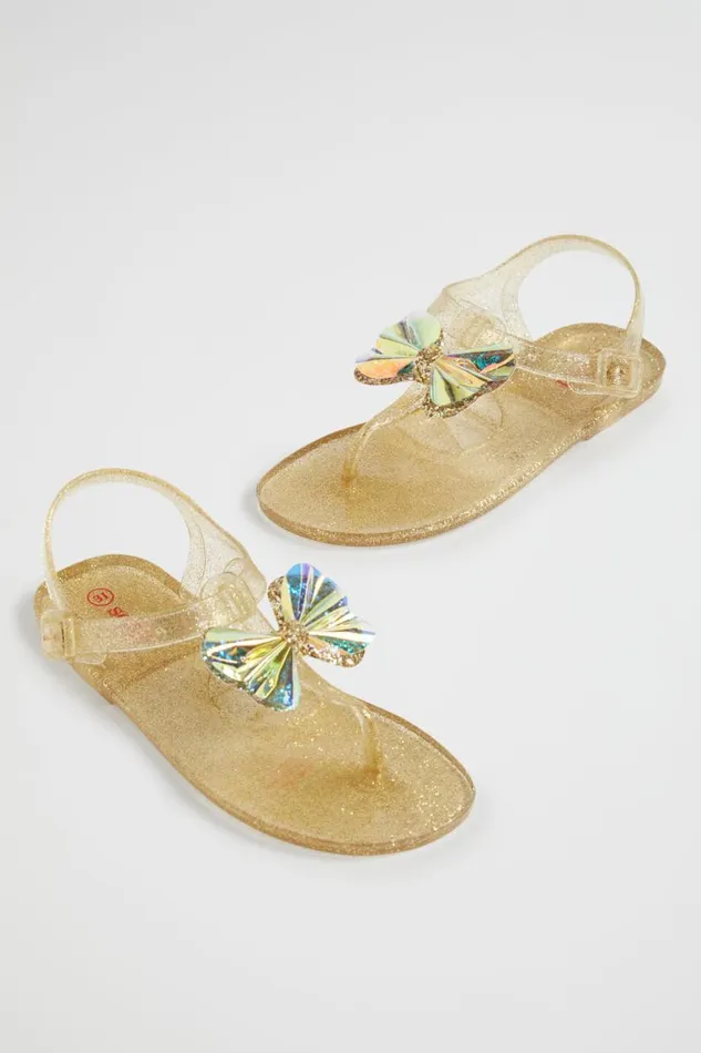 Seed Heritage Sandals and Slides Butterfly Tbar Jelly Gold 8211 Girl