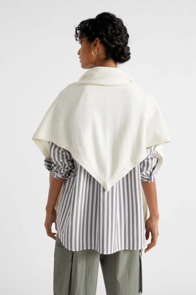 Seed Heritage Scarves and Kaftans Woven Triangle Wrap Cloud Cream 8211 Woman