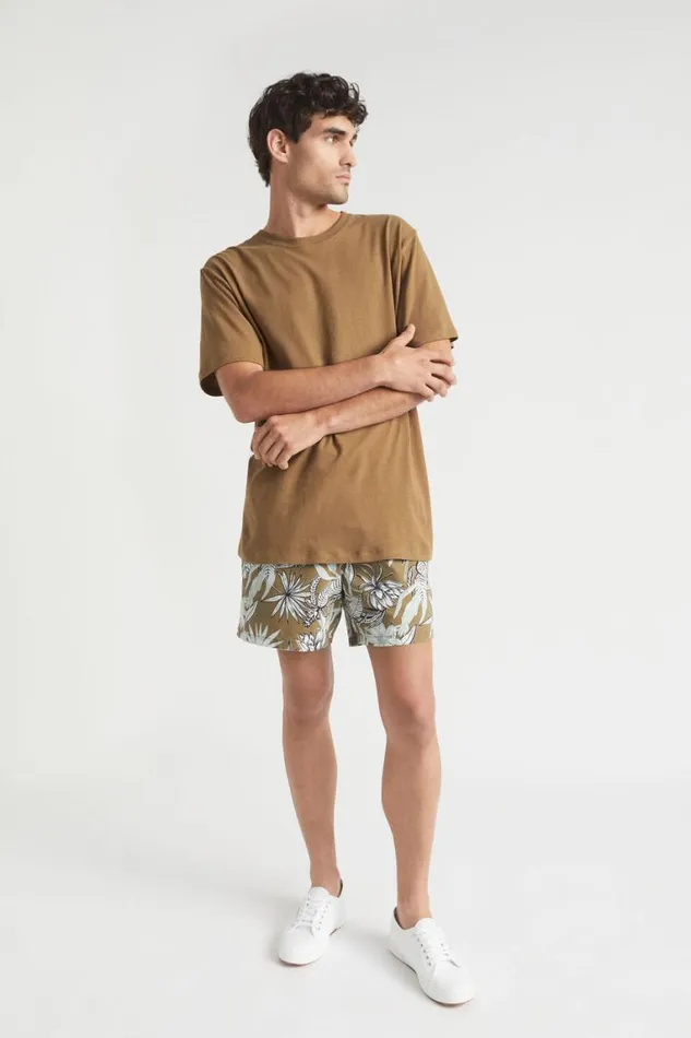 Seed Heritage Shorts Mens Floral Beach Short Tobacco 8211 Man
