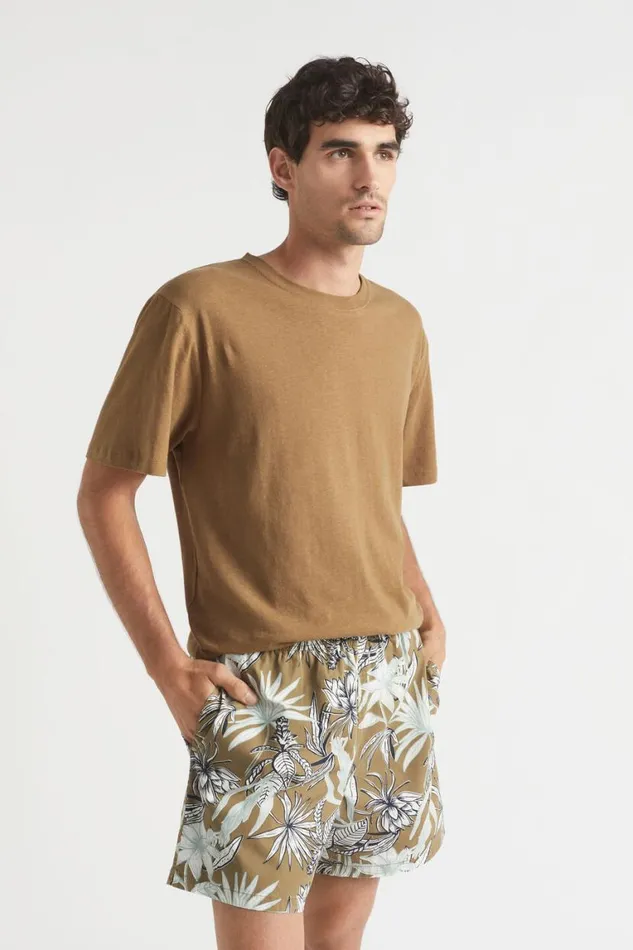 Seed Heritage Shorts Mens Floral Beach Short Tobacco 8211 Man