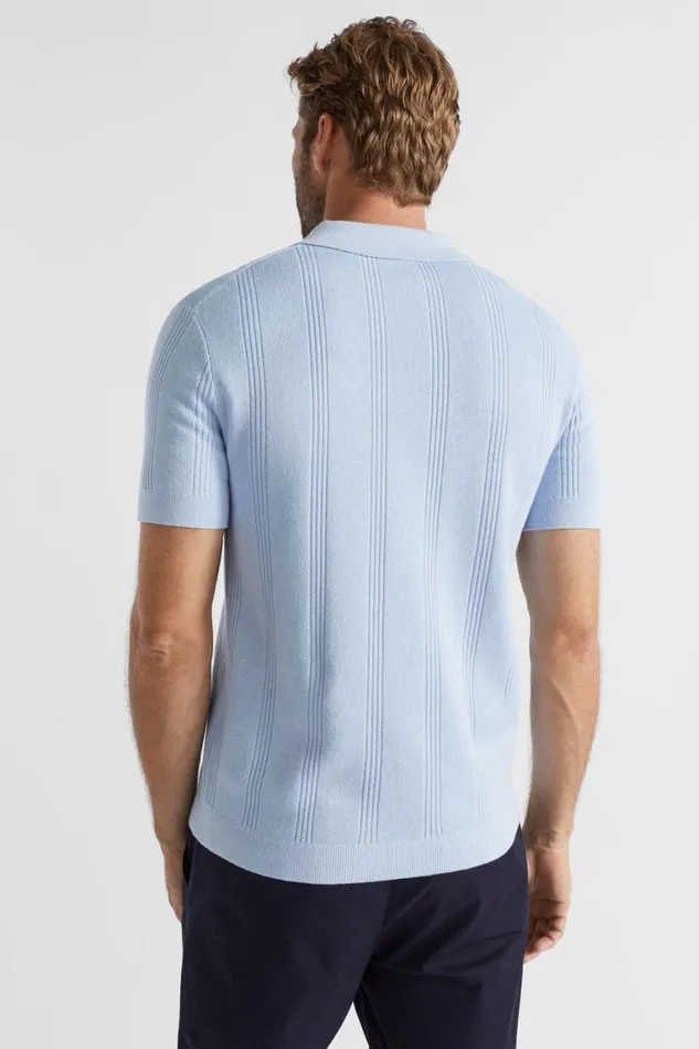 Seed Heritage TShirts and Sweaters Knitted Polo Light Blue 8211 Man