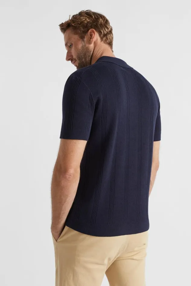 Seed Heritage TShirts and Sweaters Knitted Polo Midnight Blue 8211 Man