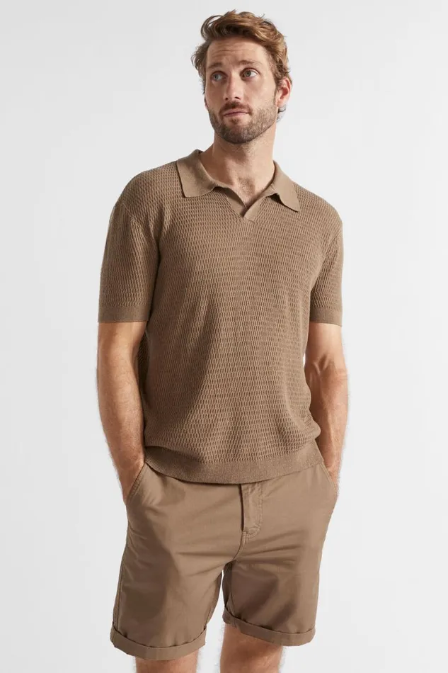 Seed Heritage TShirts and Sweaters Knitted Trophy Polo Mocha 8211 Man