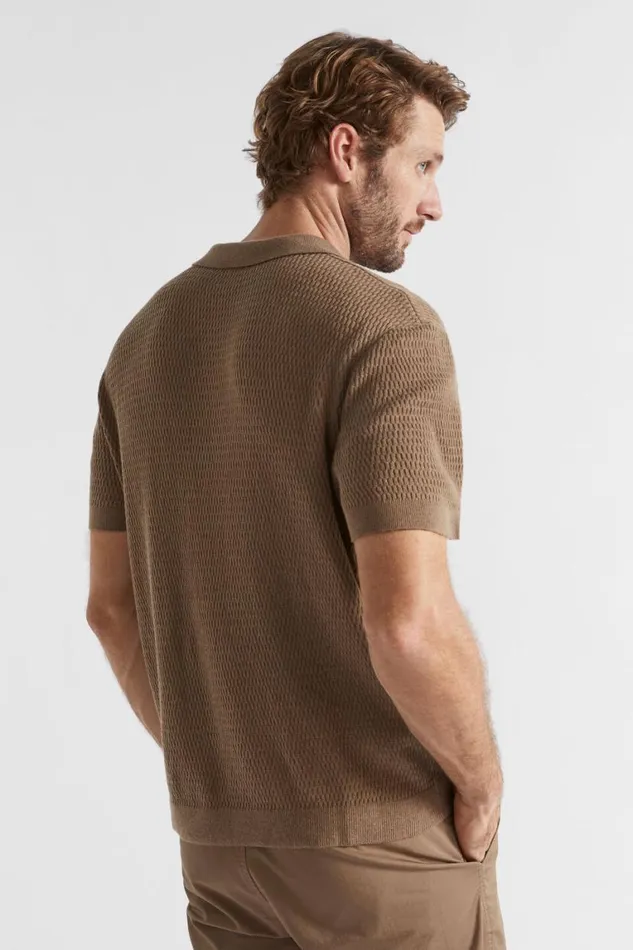Seed Heritage TShirts and Sweaters Knitted Trophy Polo Mocha 8211 Man