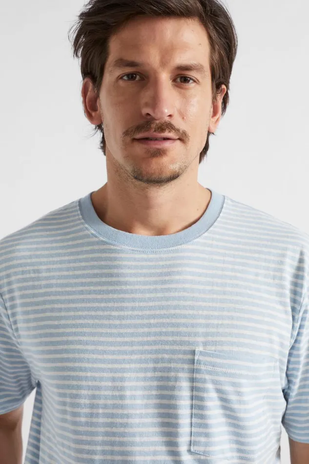 Seed Heritage TShirts and Sweaters Summer Pocket Tee Light Blue Stripe 8211 Man