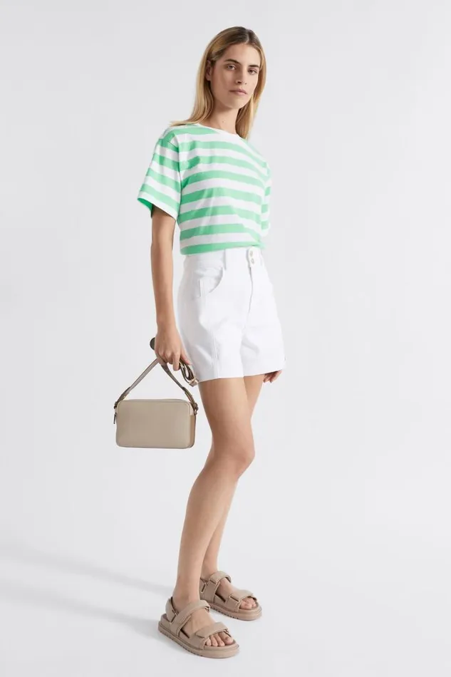 Seed Heritage TShirts and Tops Core Boyfriend Tee Key Lime Stripe 8211 Woman