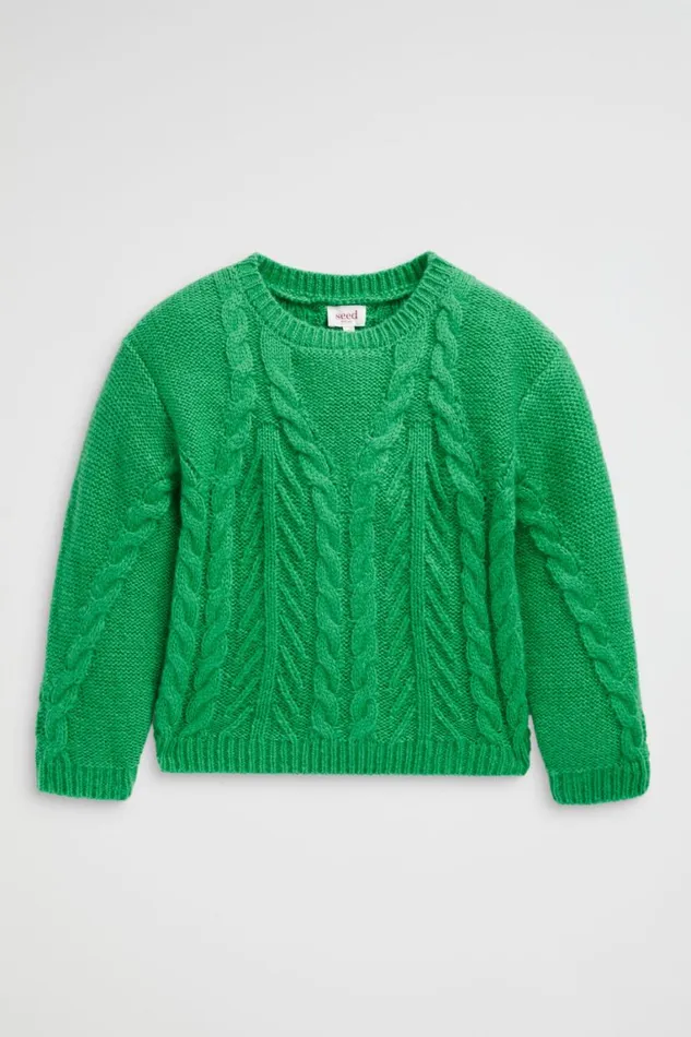 Seed Heritage TShirts and Tops Linear Cable Knit Pea Green 8211 Girl