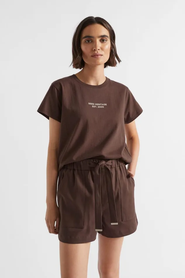 Seed Heritage TShirts and Tops Logo Printed Crew Tee Deep Raisin 8211 Woman Seed Heritage TShirts and Tops Logo Printed Crew Tee Deep Raisin 8211 Woman