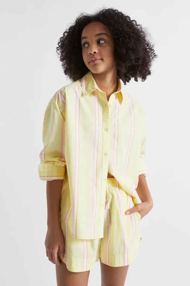 Seed Heritage TShirts and Tops Poplin Overshirt Lemonade 8211 Teen Girl