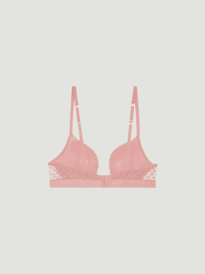 Sheer Logo PushUp Bra Powder Pink Women Wolford Bras
