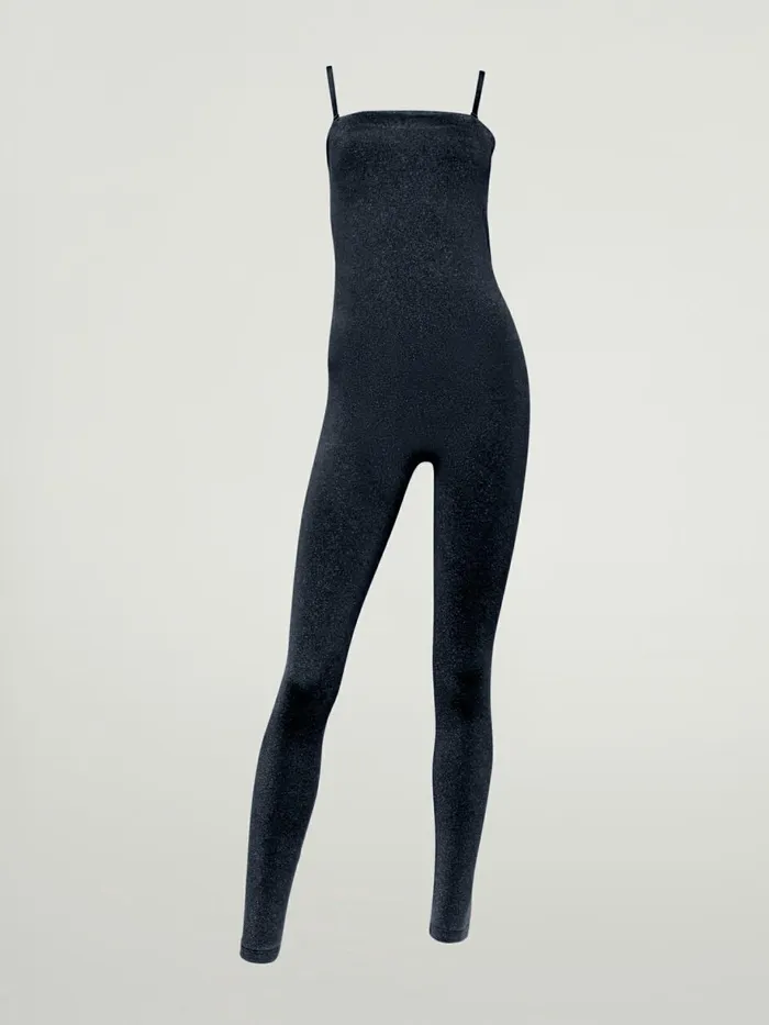 Shiny Jumpsuit Blackpewter Women Wolford Trousers and Jumpsuits