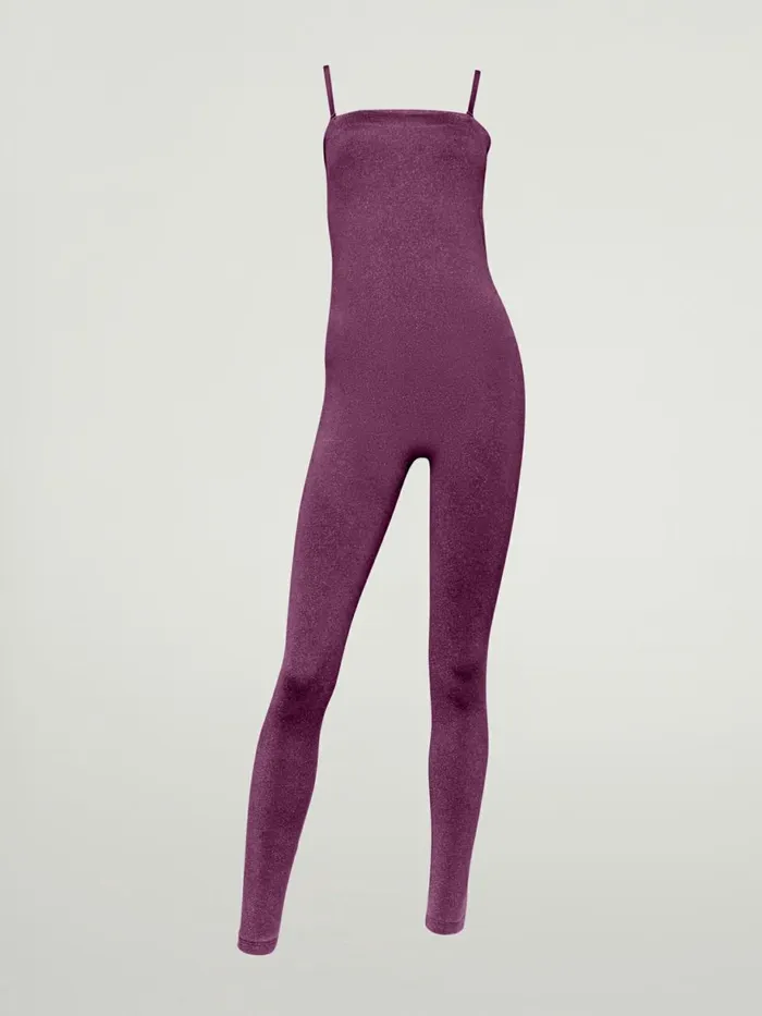 Shiny Jumpsuit Mineral Redpink Women Wolford Trousers and Jumpsuits