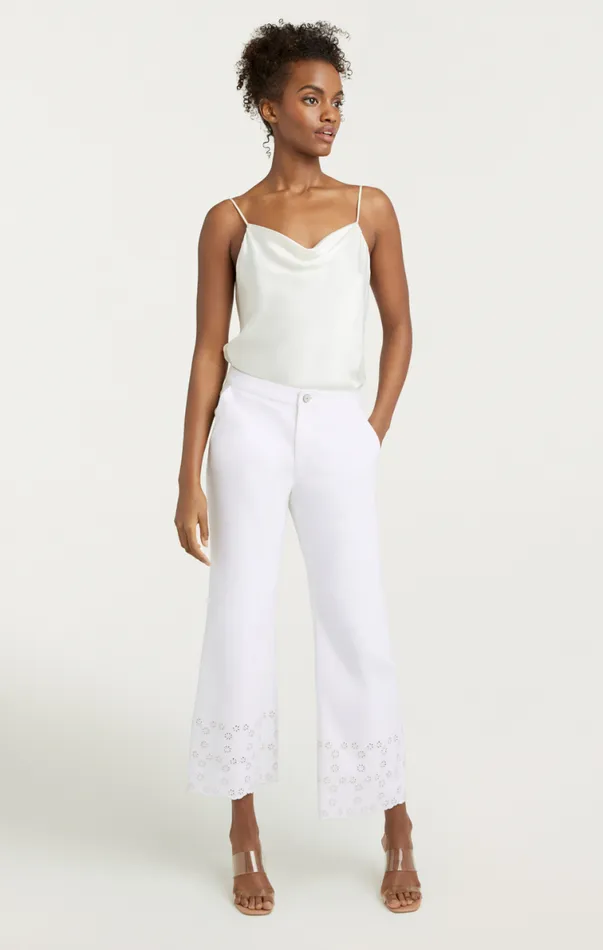 Shop Floral Eyelet Amelia Pant White Cinq Sept Pants