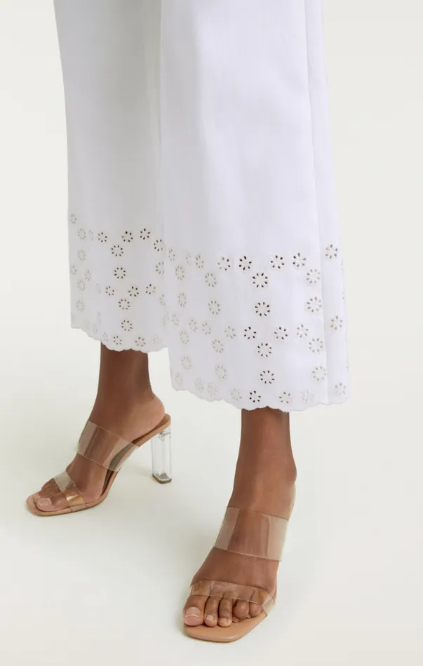 Shop Floral Eyelet Amelia Pant White Cinq Sept Pants