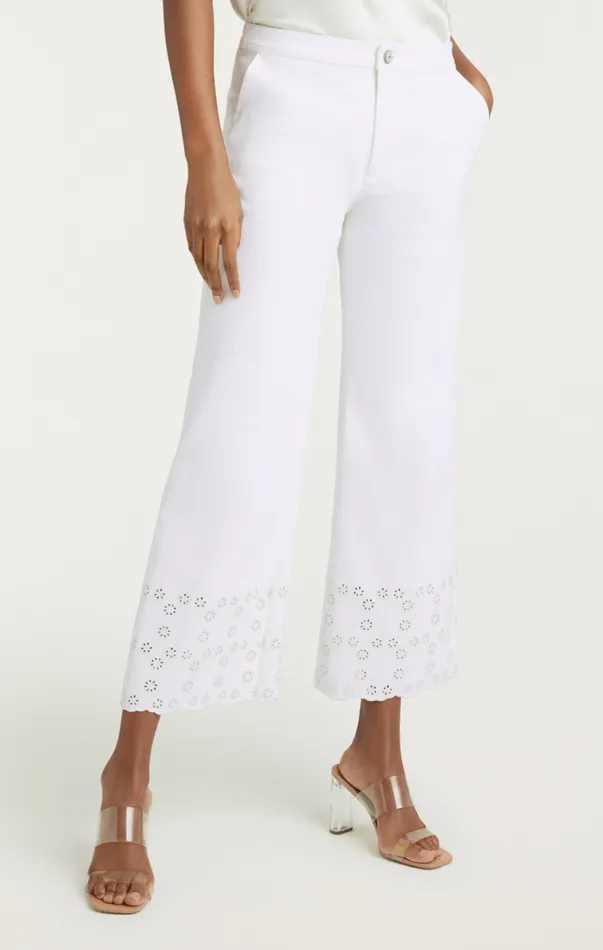 Shop Floral Eyelet Amelia Pant White Cinq Sept Pants