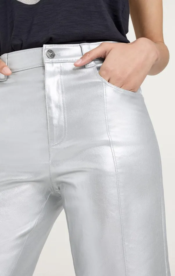 Shop Foiled Francine Pant Silver Cinq Sept Pants