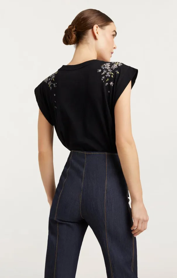 Shop Lilac Vine Embellished Bella Tee Black Multi Cinq Sept Tees