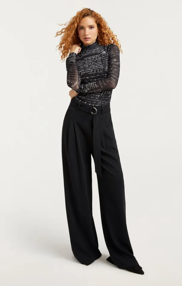 Shop Mon Amour Shirred Mesh Turtleneck Blackivory Cinq Sept Long Sleeve Tops