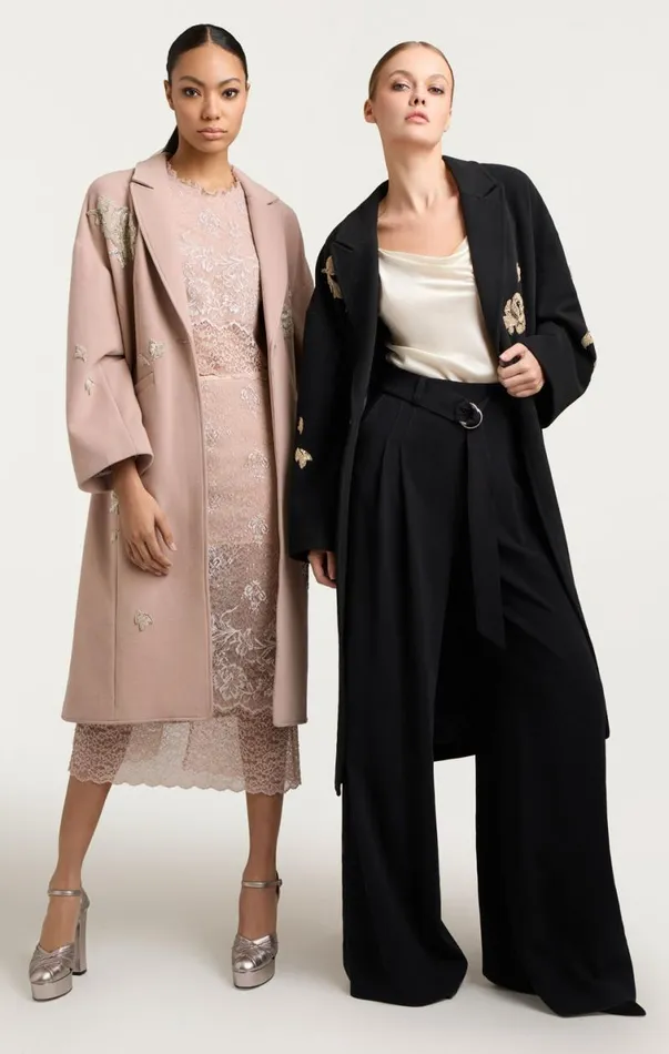 Shop Rose Embellished Gravis Coat Oyster Cinq Sept Outerwear