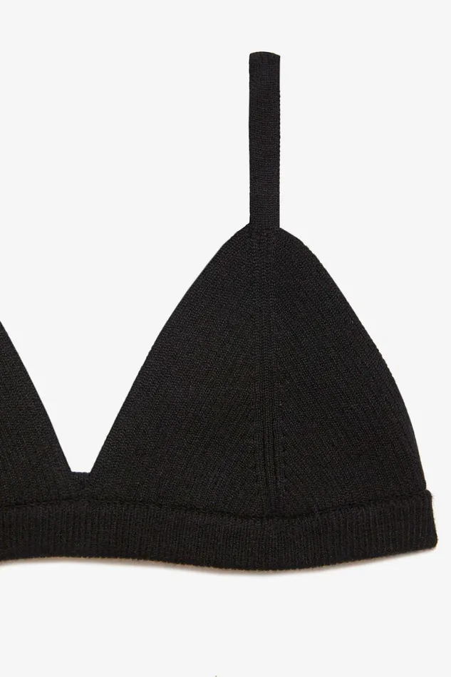 Shop Tops Mara Hoffman Cotton Kiko Bralette Black Shop Tops Mara Hoffman Cotton Kiko Bralette Black