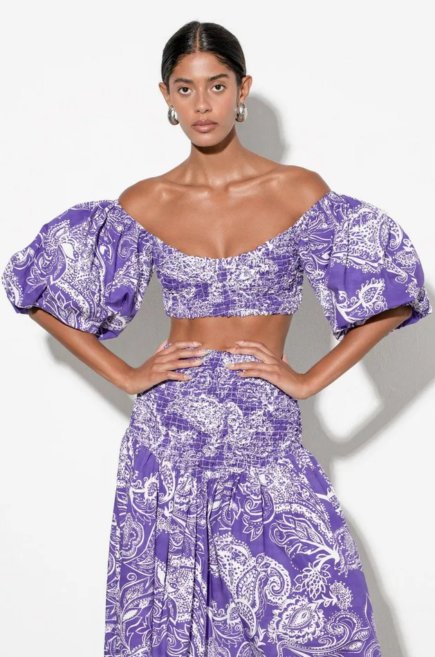 Shop Tops Mara Hoffman Pier Top Purple Shop Tops Mara Hoffman Pier Top Purple