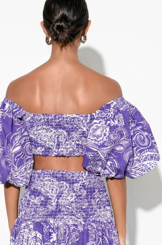 Shop Tops Mara Hoffman Pier Top Purple Shop Tops Mara Hoffman Pier Top Purple