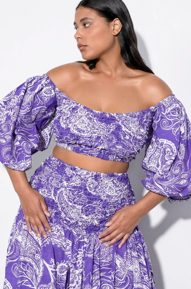 Shop Tops Mara Hoffman Pier Top Purple Shop Tops Mara Hoffman Pier Top Purple