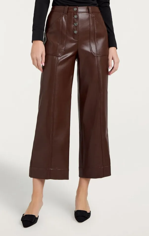 Shop Vegan Leather Benji Pant Tobacco Cinq Sept Pants