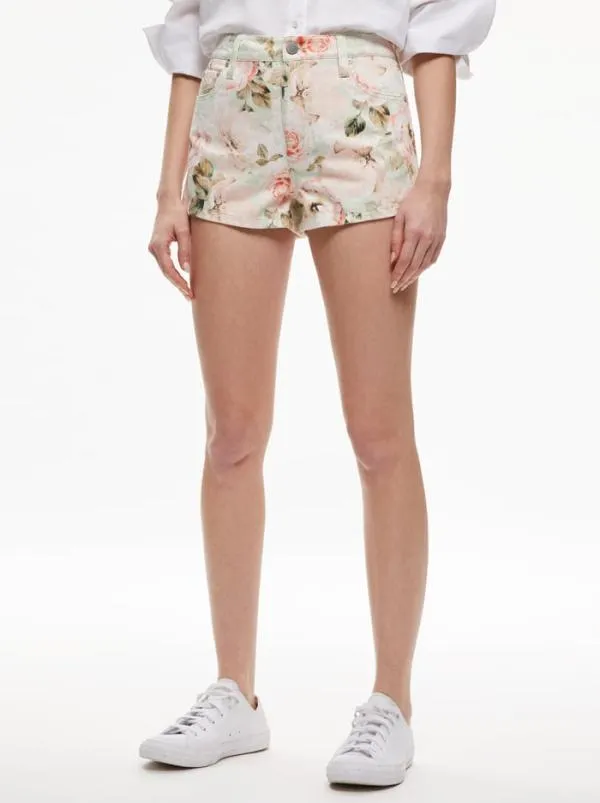 Shorts Women Alice Olivia AMAZING HIGH RISE DENIM VINTAGE SHORT Morningside Floral Pistachio Shorts Women Alice Olivia AMAZING HIGH RISE DENIM VINTAGE SHORT Morningside Floral Pistachio