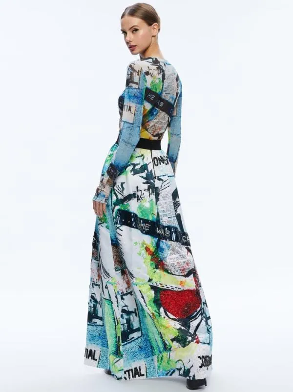 Skirts Women Alice Olivia AO X BASQUIAT TINA EMBELLISHED MAXI SKIRT Confidential