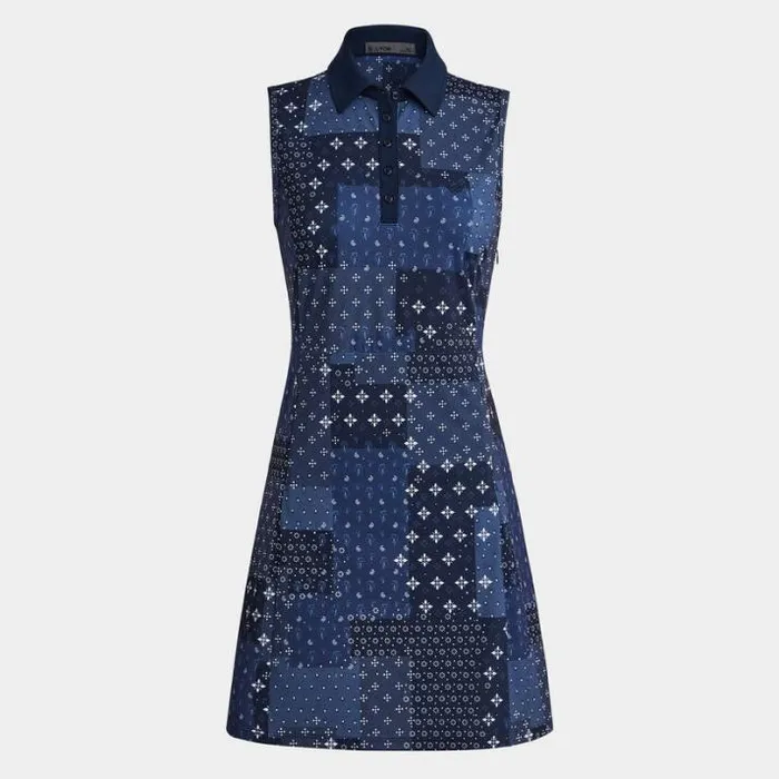 Skorts and Dresses Women GFORE BORO PRINT PIQU SLEEVELESS POLO DRESS Twilight Skorts and Dresses Women GFORE BORO PRINT PIQU SLEEVELESS POLO DRESS Twilight