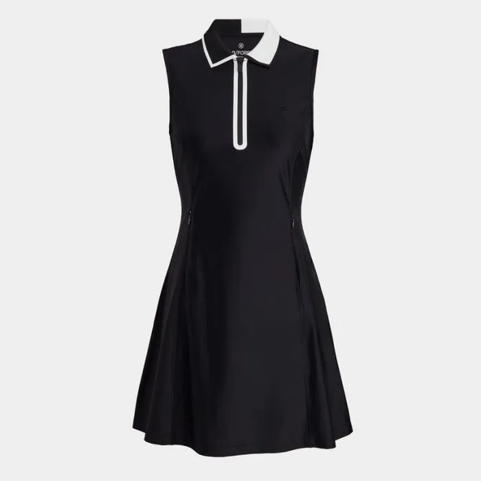 Skorts and Dresses Women GFORE CONTRAST COLLAR TECH NYLON QUARTER ZIP DRESS Onyx Skorts and Dresses Women GFORE CONTRAST COLLAR TECH NYLON QUARTER ZIP DRESS Onyx