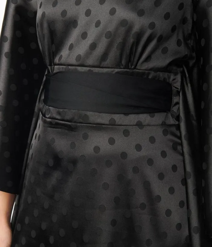 Smak Parlour Black Damask Dot Social Climber Caftan DressesPlus Unique Vintage Maxi