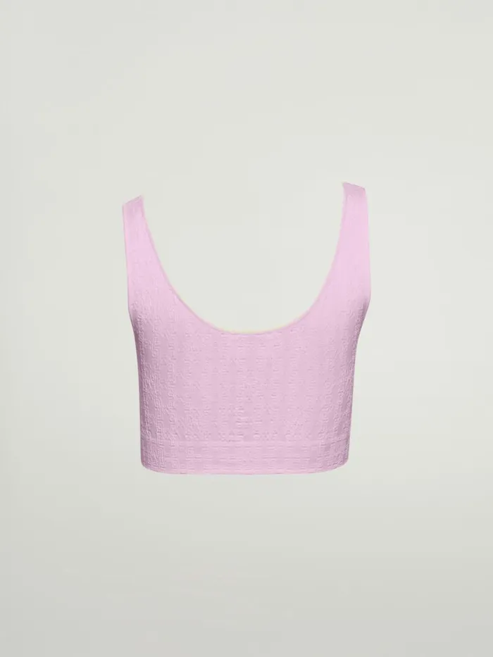 Succession Logo Chain Crop Top Prisma Pinkoff White Women Wolford Tops