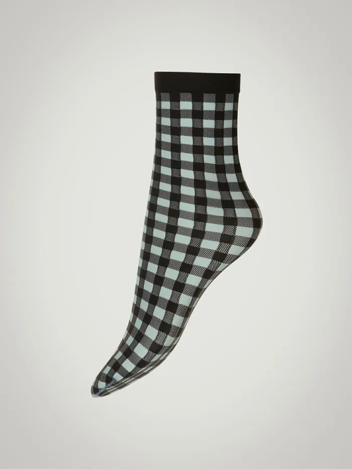Summer Check Socks Ocean Skyblack Women Wolford Socks