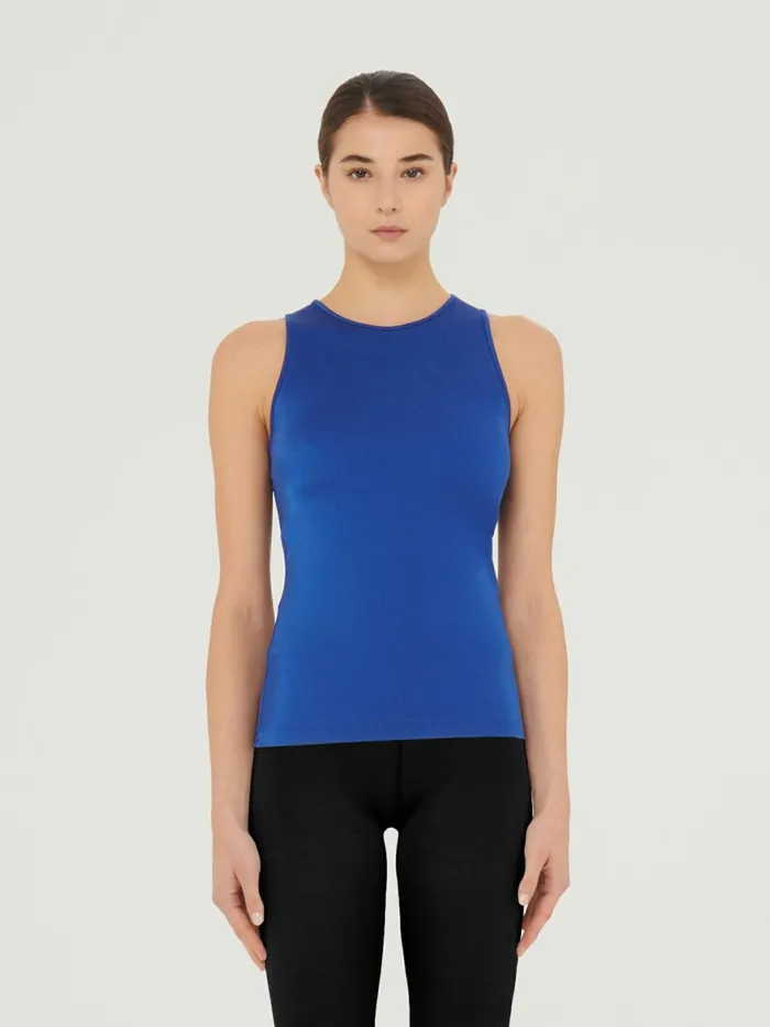 The Workout Top Sleeveless Sodalite Blue Women Wolford Tops