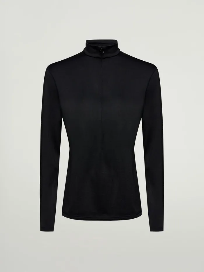 Thermal Top Long Sleeves Black Women Wolford Longsleeve Shirts