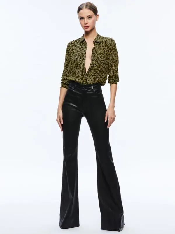 Tops Women Alice Olivia AO X BASQUIAT WILLA PLACKET TOP King Pleasure