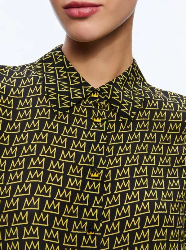 Tops Women Alice Olivia AO X BASQUIAT WILLA PLACKET TOP King Pleasure