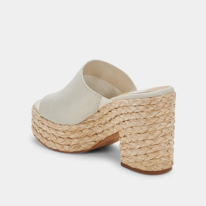 Wedges Shop Dolce Vita Elora Heels Ivory Leather Ivory Leather Heeled Sandals Ivory Leather
