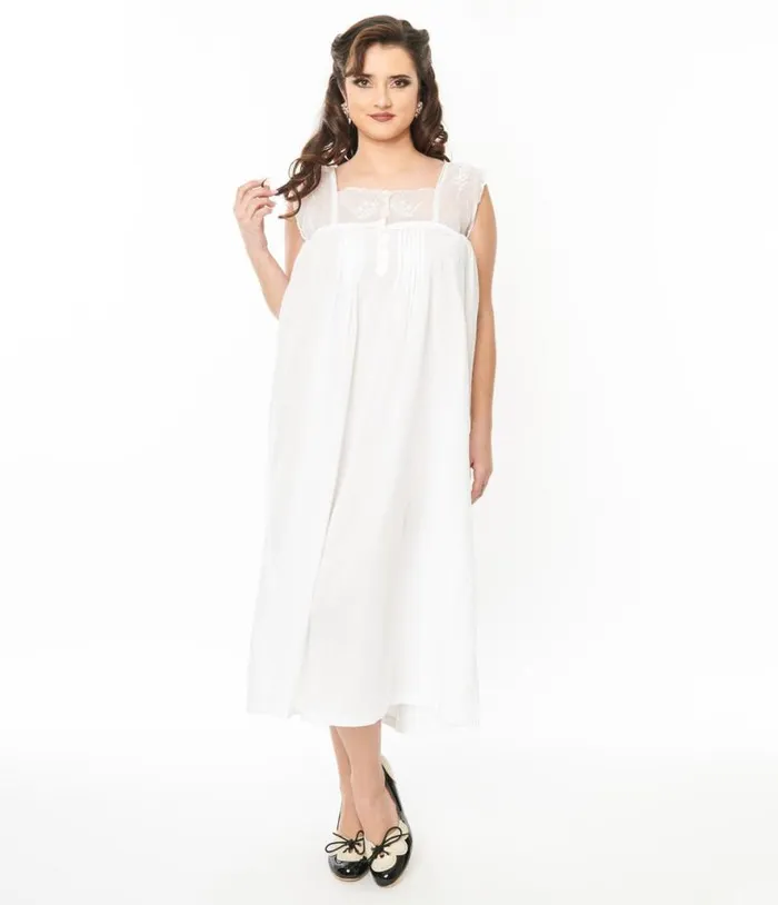 White Mary Nightgown Accessories Unique Vintage Lingerie and Shapewear