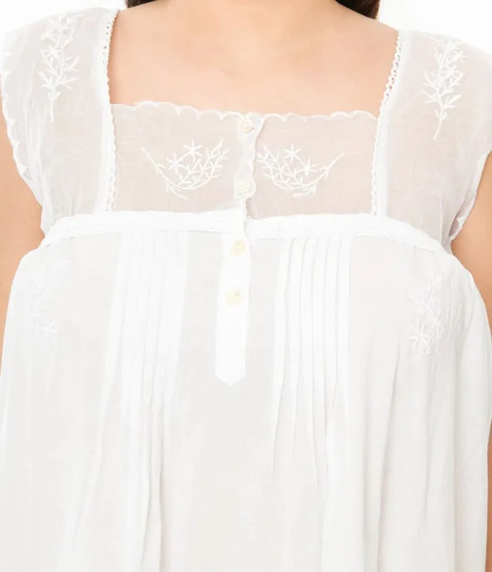 White Mary Nightgown Accessories Unique Vintage Lingerie and Shapewear