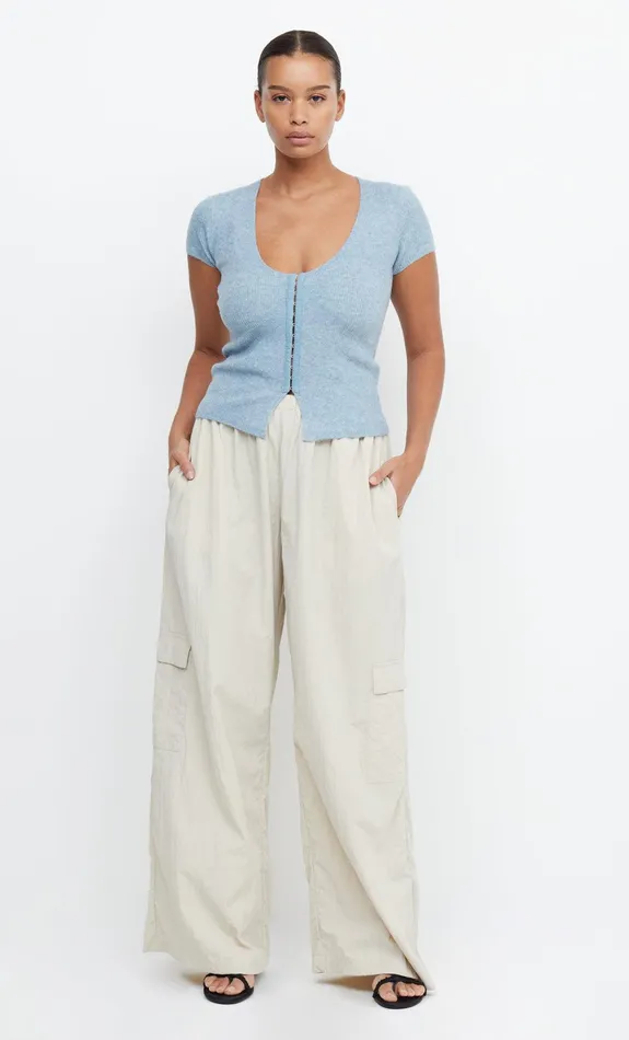 Woman Bec Bridge Knitwear JACINTA SHORT SLEEVE KNIT TOP Dusk Blue