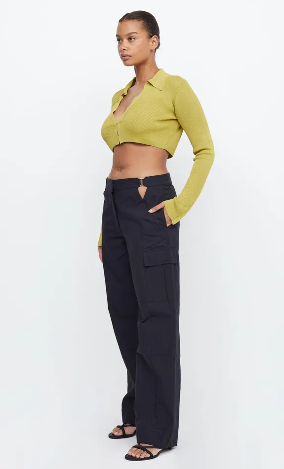 Woman Bec Bridge Long Sleeve TILDA LONG SLEEVE KNIT CROP TOP Olive Oil Woman Bec Bridge Long Sleeve TILDA LONG SLEEVE KNIT CROP TOP Olive Oil