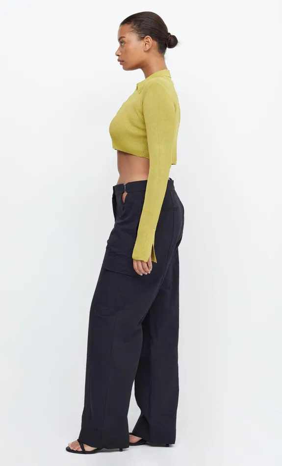 Woman Bec Bridge Long Sleeve TILDA LONG SLEEVE KNIT CROP TOP Olive Oil Woman Bec Bridge Long Sleeve TILDA LONG SLEEVE KNIT CROP TOP Olive Oil