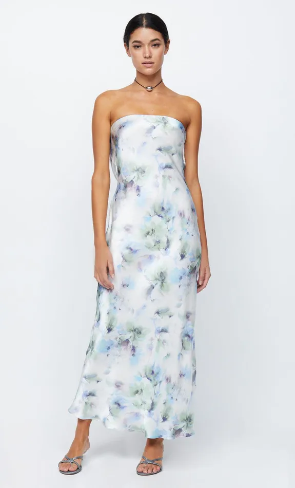 Woman Bec Bridge Maxi Dresses MOON DANCE STRAPLESS DRESS Watercolour Floral