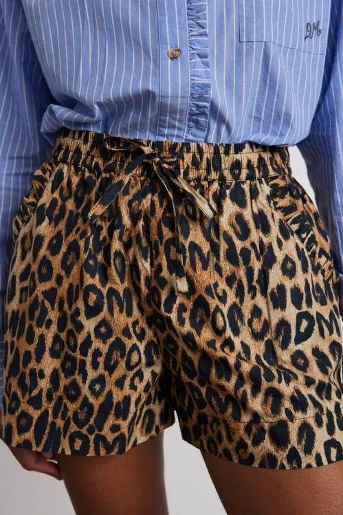 Women Coords Damson Madder Leopard Pull On Shorts