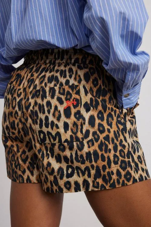 Women Coords Damson Madder Leopard Pull On Shorts