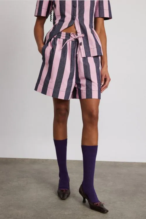 Women Coords Damson Madder Rafe Shorts 8211 Blue Pink Stripe