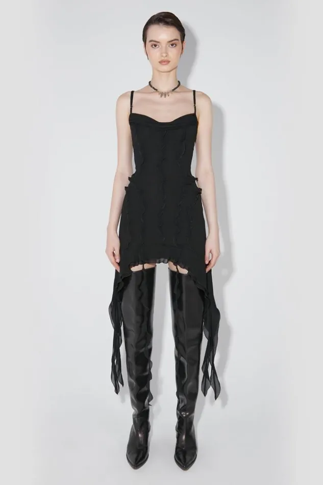 Women Dresses MISBHV Chiffon Mini Dress Black